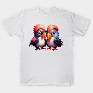 Valentine Tropical Bird Couple T-Shirt